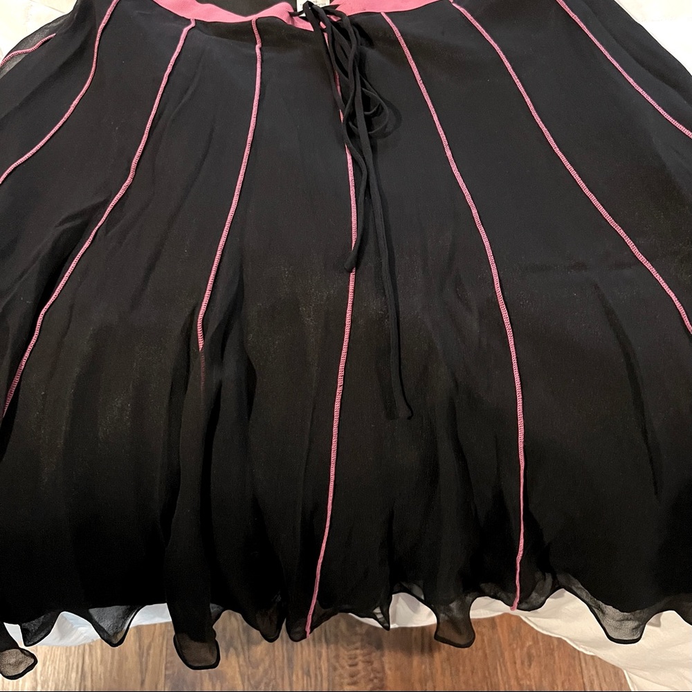 Black and pink knee length skirt